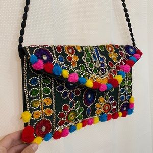 Colorful Moroccan Purse w/ Hamsa detail